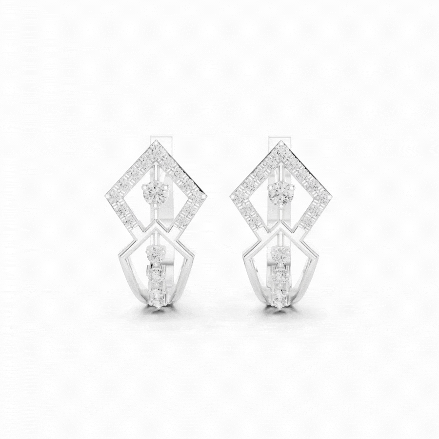 Orlitra Triangle Frame Diamond Earrings.