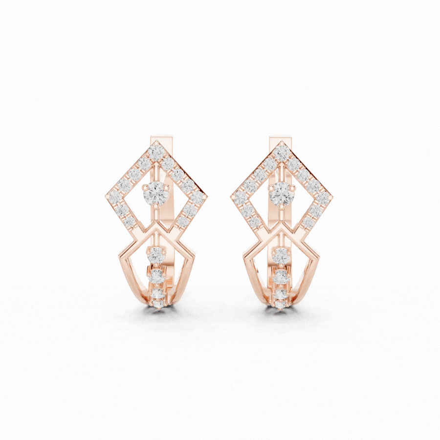 Orlitra Triangle Frame Diamond Earrings.