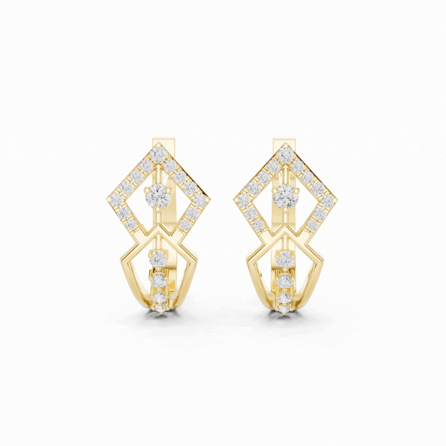Orlitra Triangle Frame Diamond Earrings.