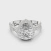 Pear Cut Hidden Halo Diamond Engagement Ring
