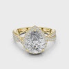 Pear Cut Hidden Halo Diamond Engagement Ring