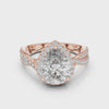 Pear Cut Hidden Halo Diamond Engagement Ring